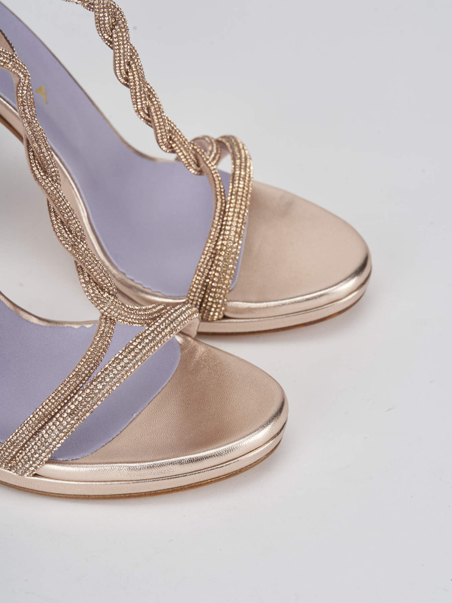 High heel sandals heel 9 cm pink leather