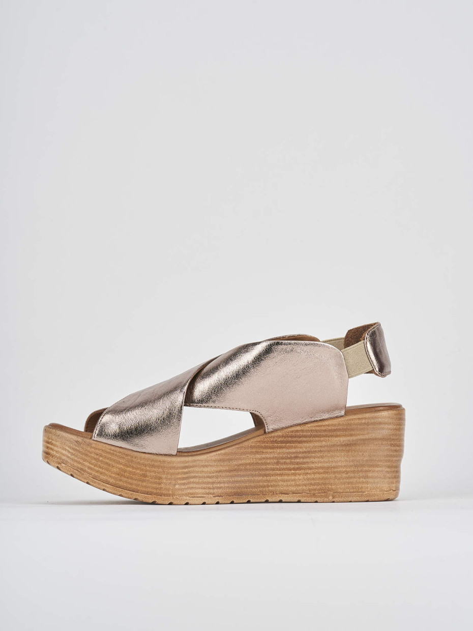 Sandali zeppa bronzo top