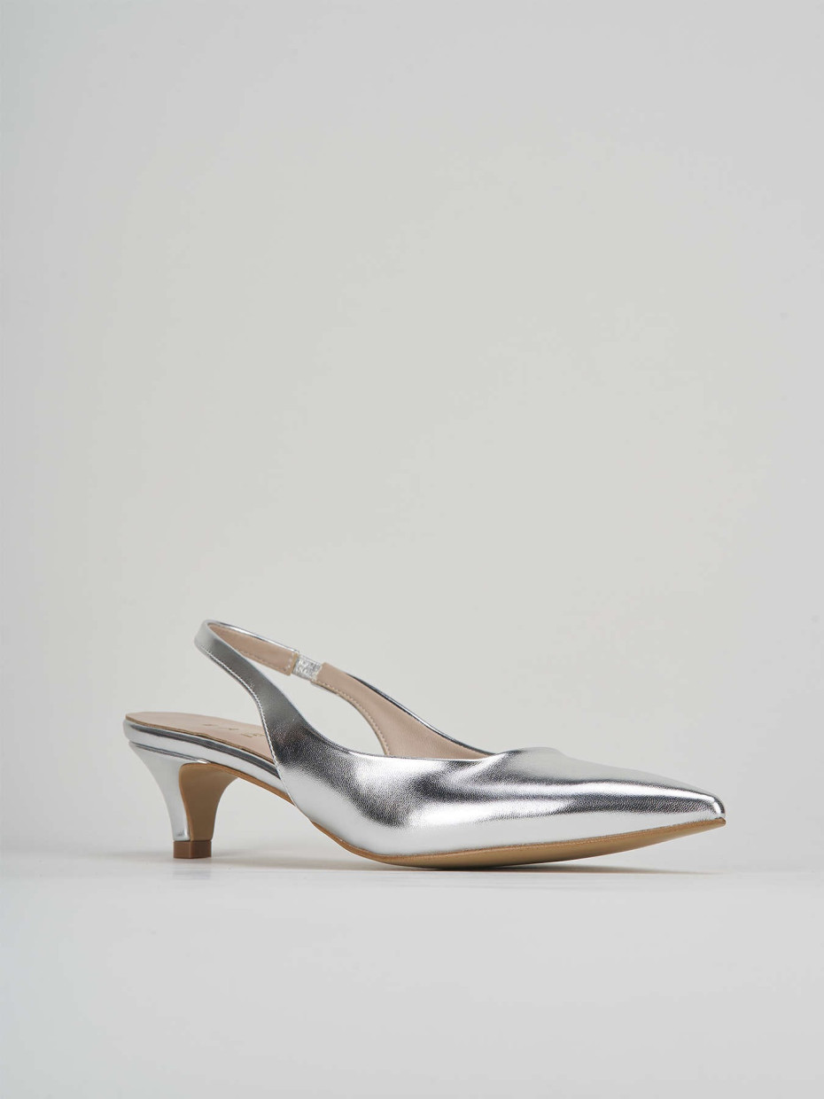 Pumps heel 3 cm silver laminated