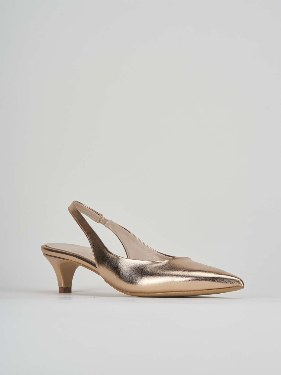 Pumps heel 3 cm bronze laminated