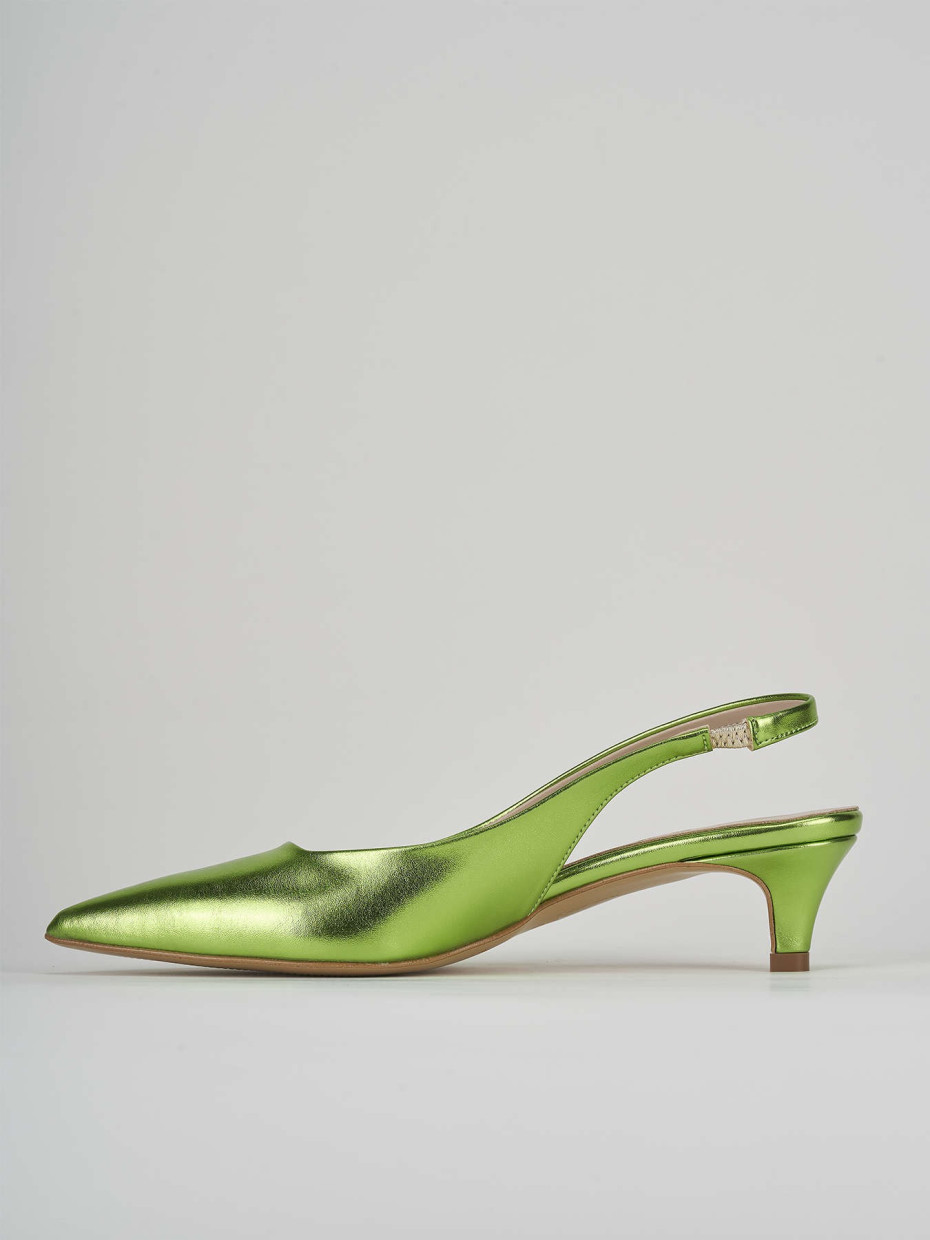 Pumps heel 3 cm green laminated