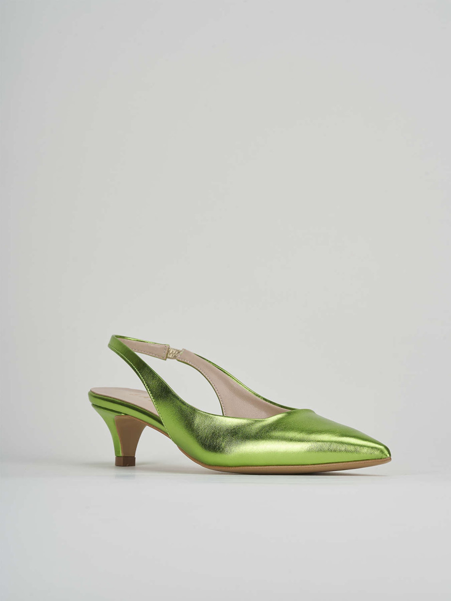Pumps heel 3 cm green laminated