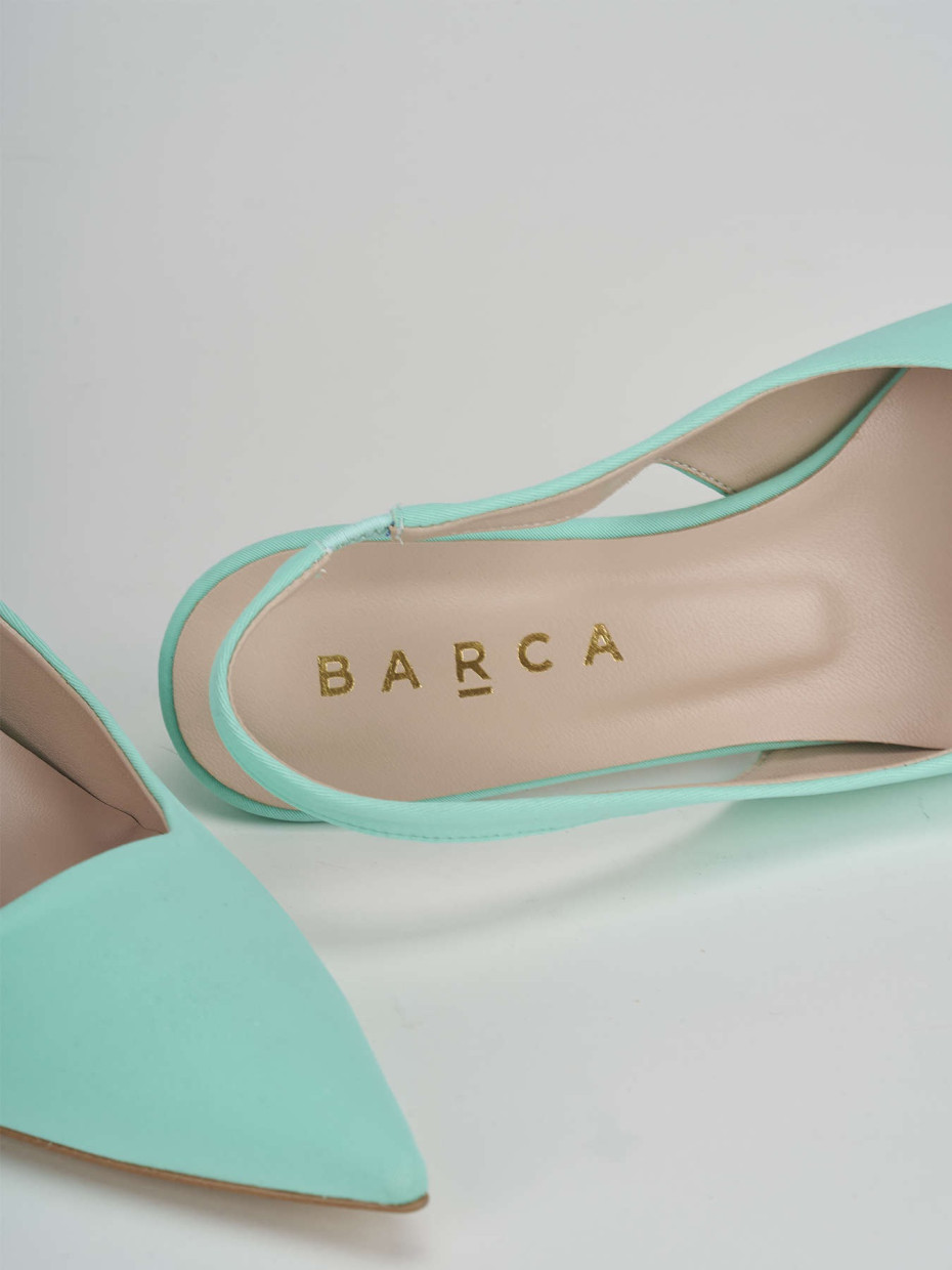 Décolleté e slingback tacco 3cm licra azzurro