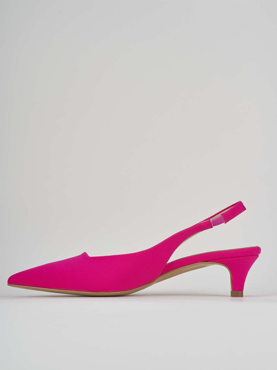 Décolleté e slingback tacco 3cm licra rosa