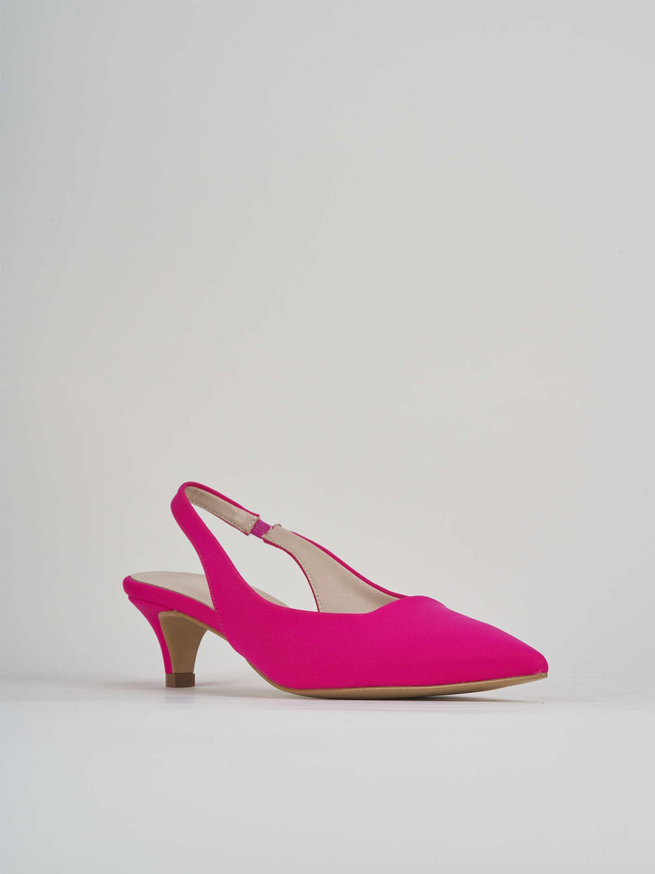 Décolleté e slingback tacco 3cm licra rosa