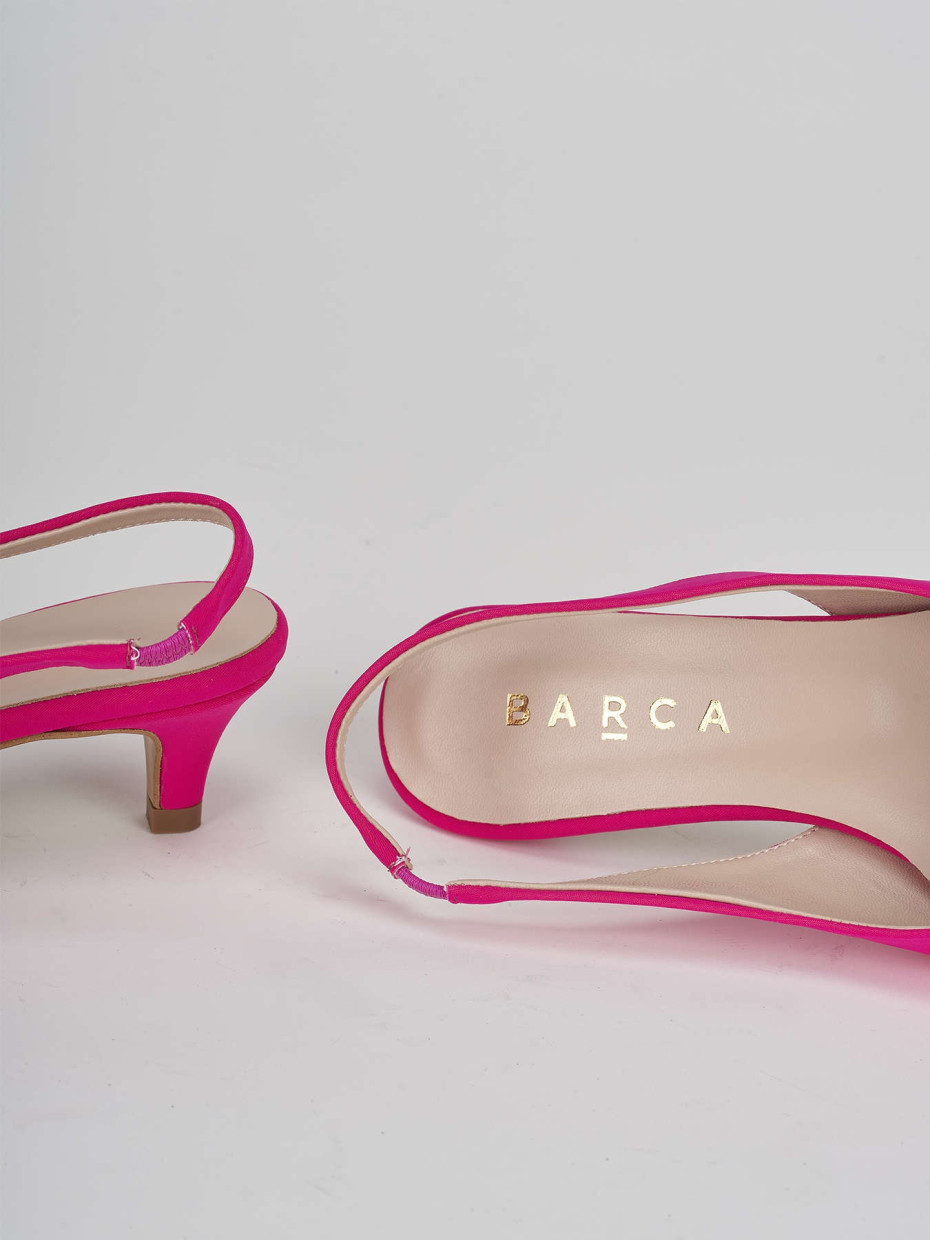 Décolleté e slingback tacco 3cm licra rosa