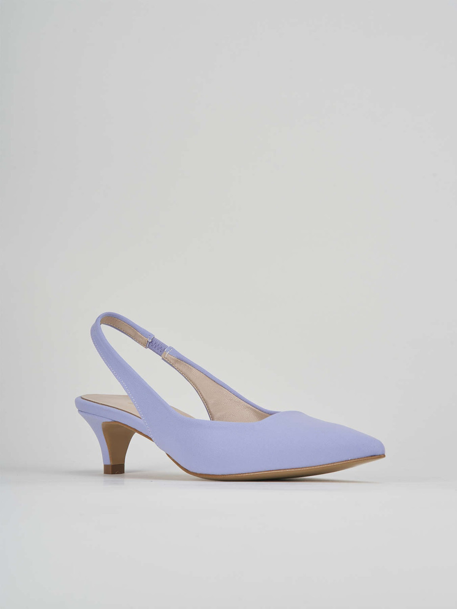 Décolleté e slingback tacco 3cm licra rosa