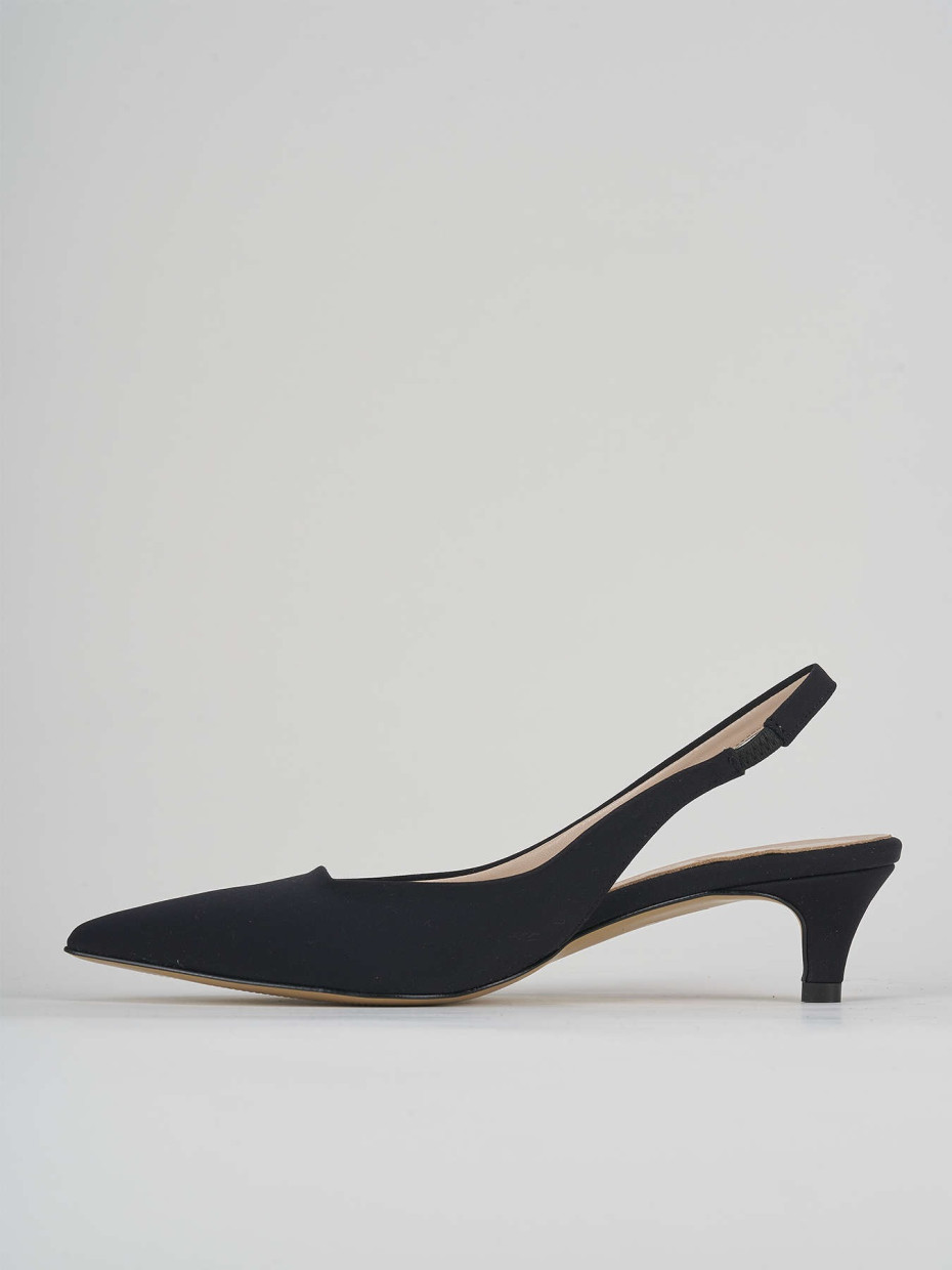 Décolleté e slingback tacco 3cm licra nero