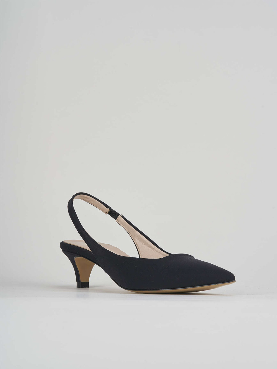 Décolleté e slingback tacco 3cm licra nero