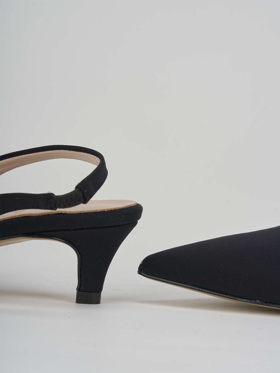 Décolleté e slingback tacco 3cm licra nero