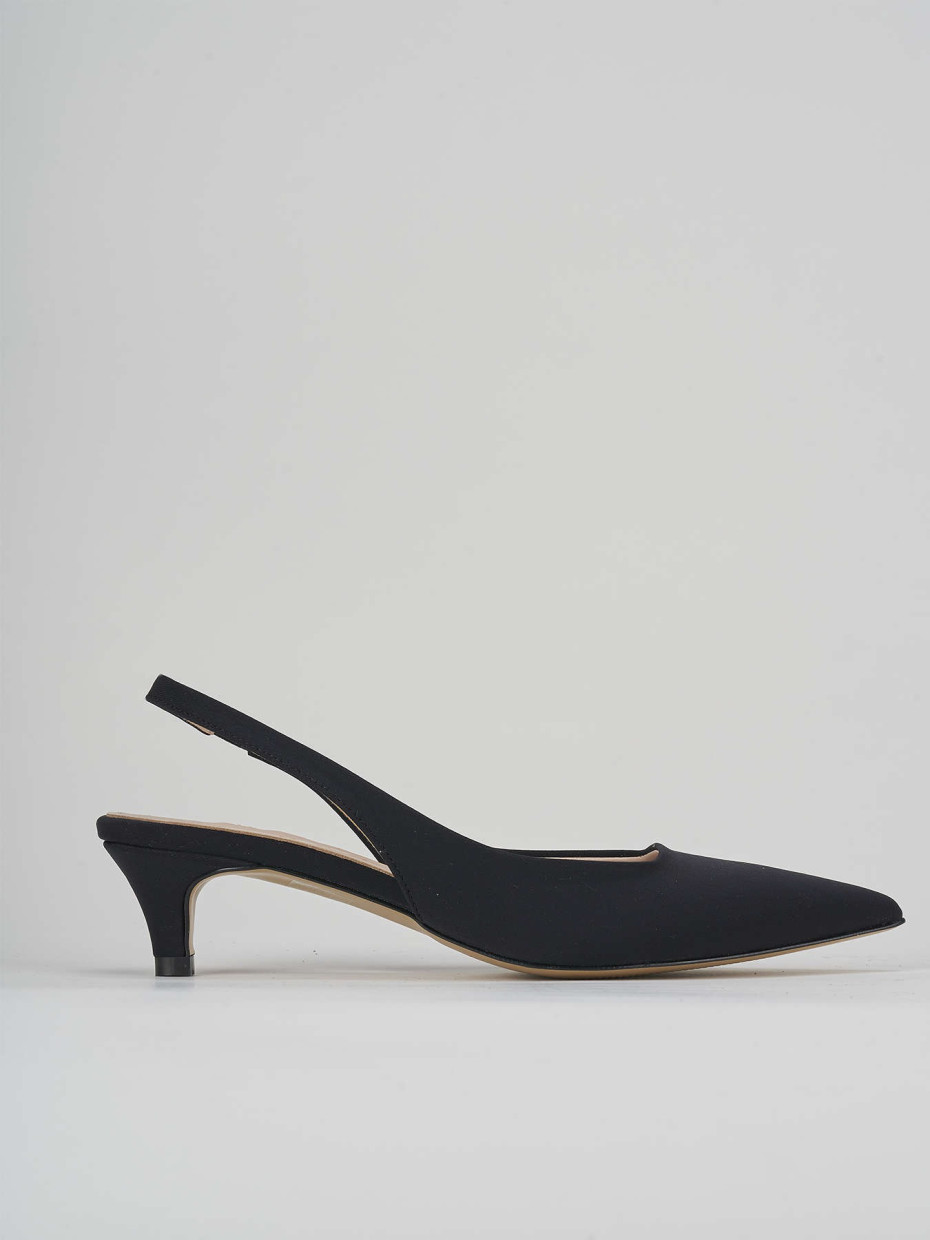 Décolleté e slingback tacco 3cm licra nero