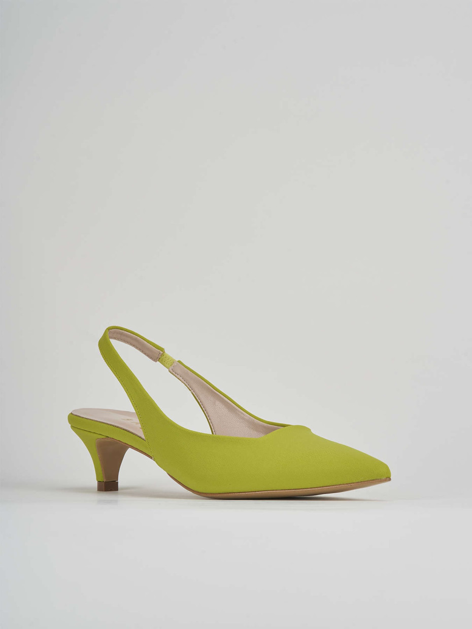 Décolleté e slingback tacco 3cm licra verde