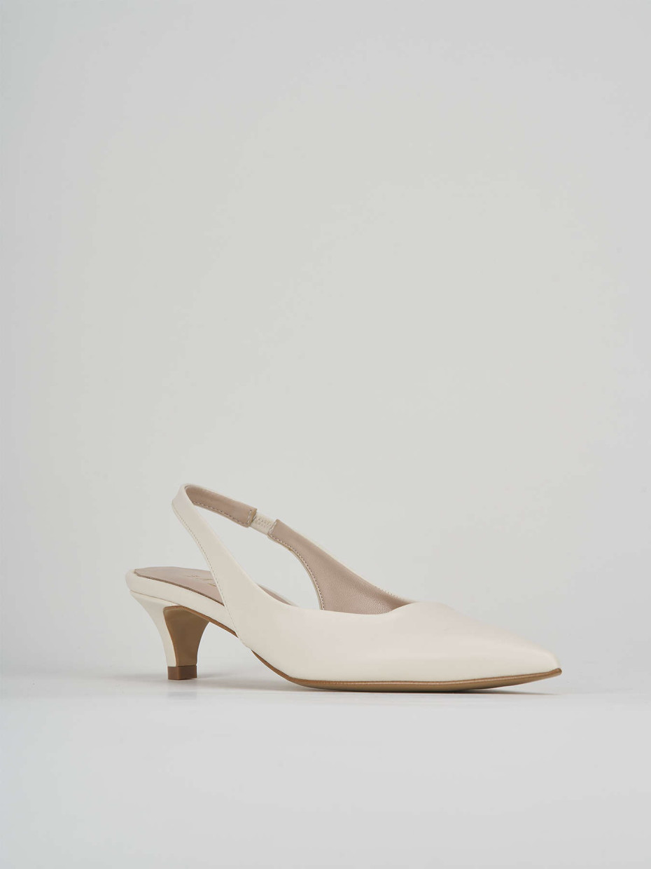 Pumps woman heel 3 cm white leather Barca Stores