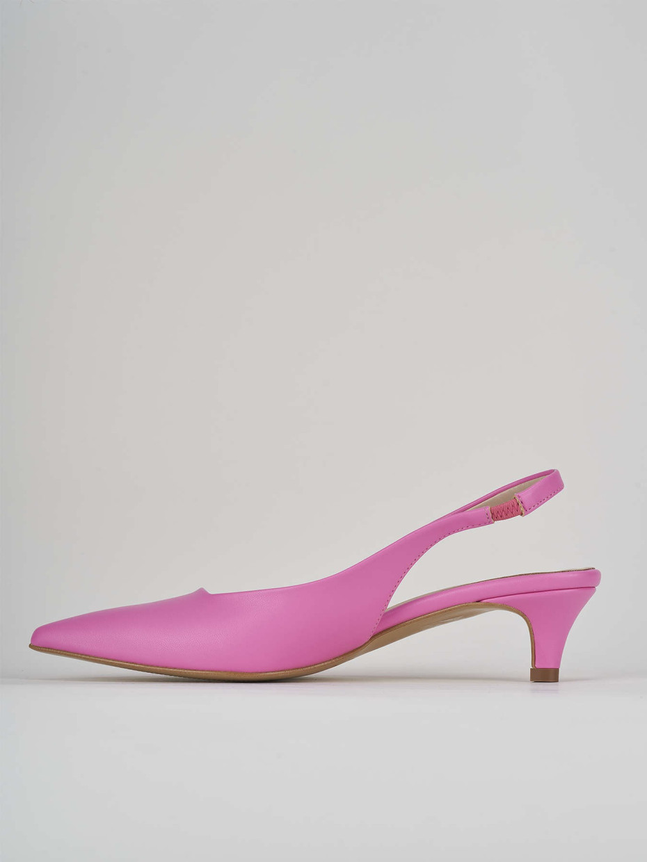 Pumps heel 3 cm pink leather