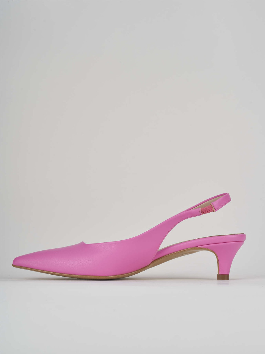 Décolleté e slingback tacco 3cm pelle rosa