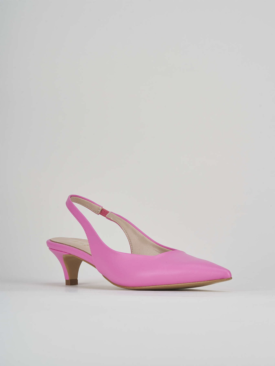 Décolleté e slingback tacco 3cm pelle rosa