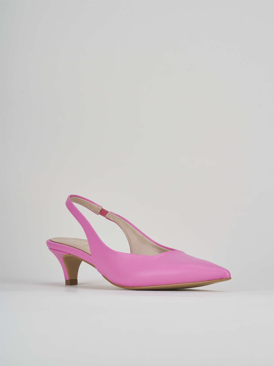 Pumps heel 3 cm pink leather