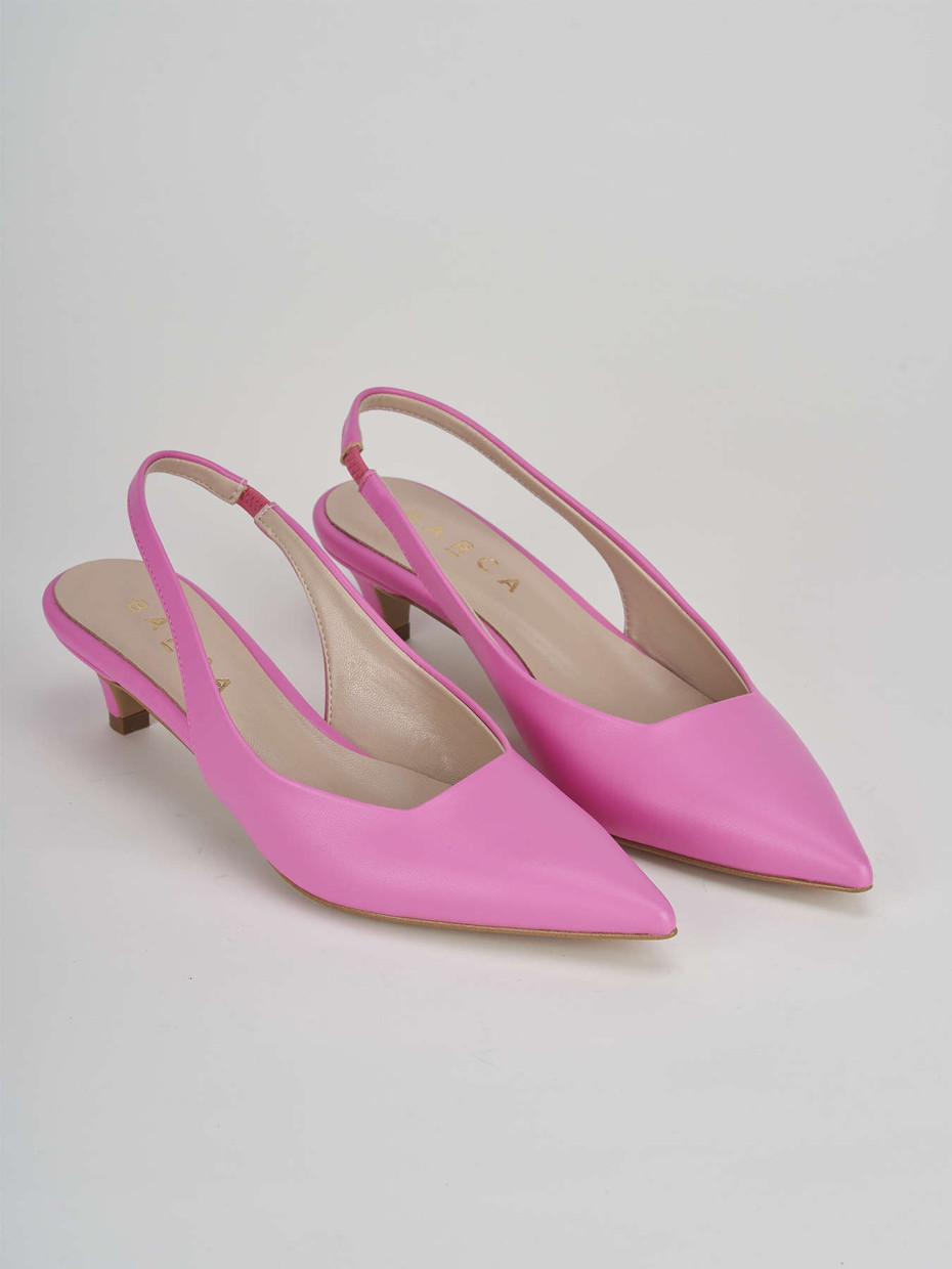 Décolleté e slingback tacco 3cm pelle rosa