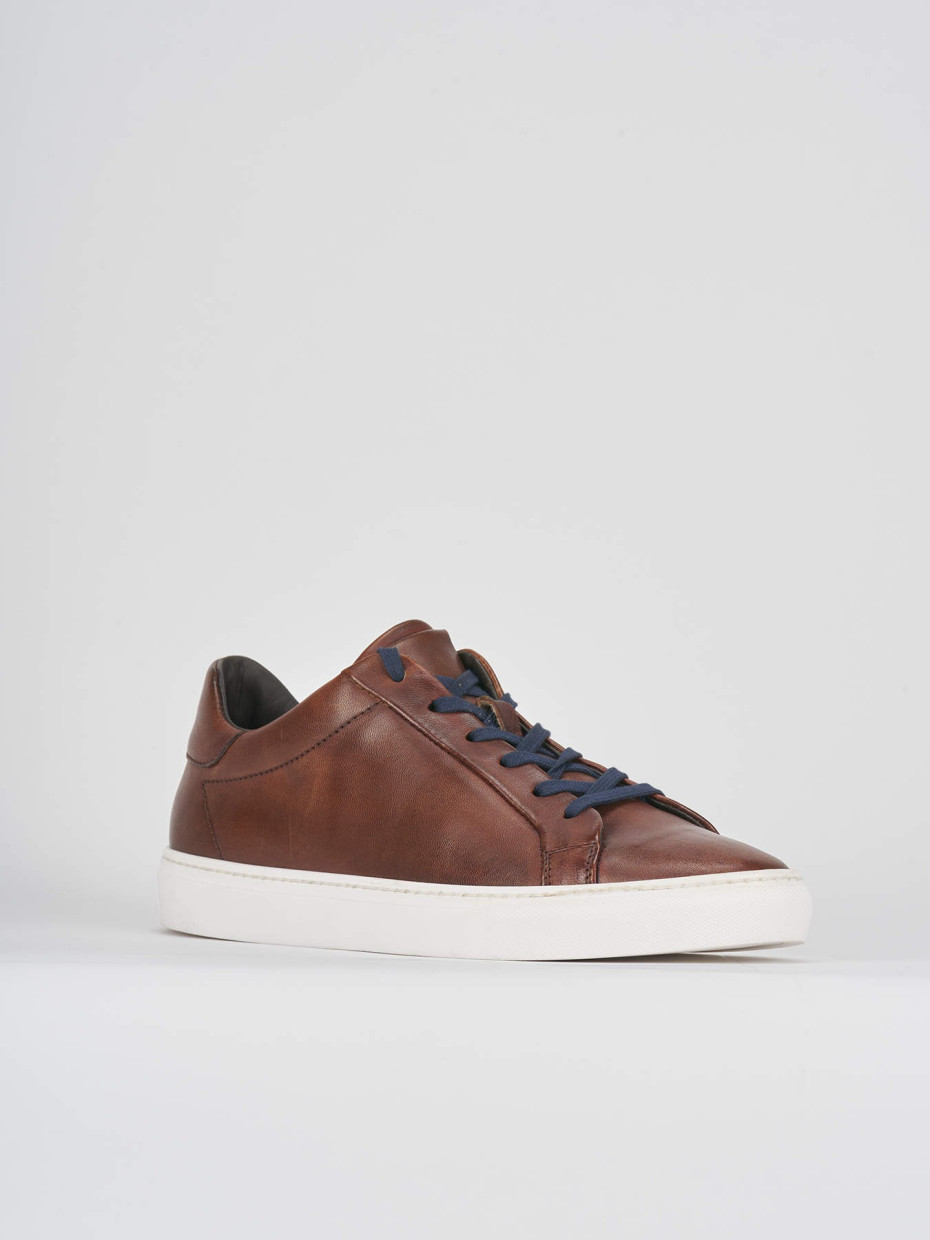 Brown leather sneakers outlet