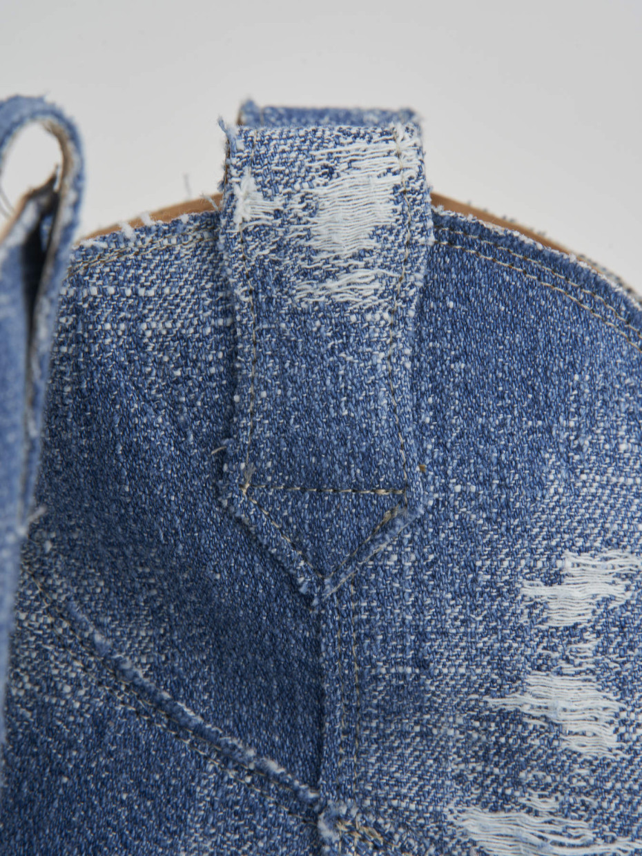 Stivaletto texano tacco 5 cm jeans tessuto Barca Stores