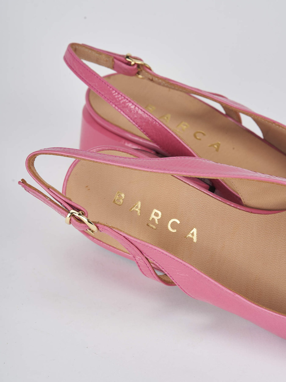 Slingback decoltè tacco 4 cm rosa vernice