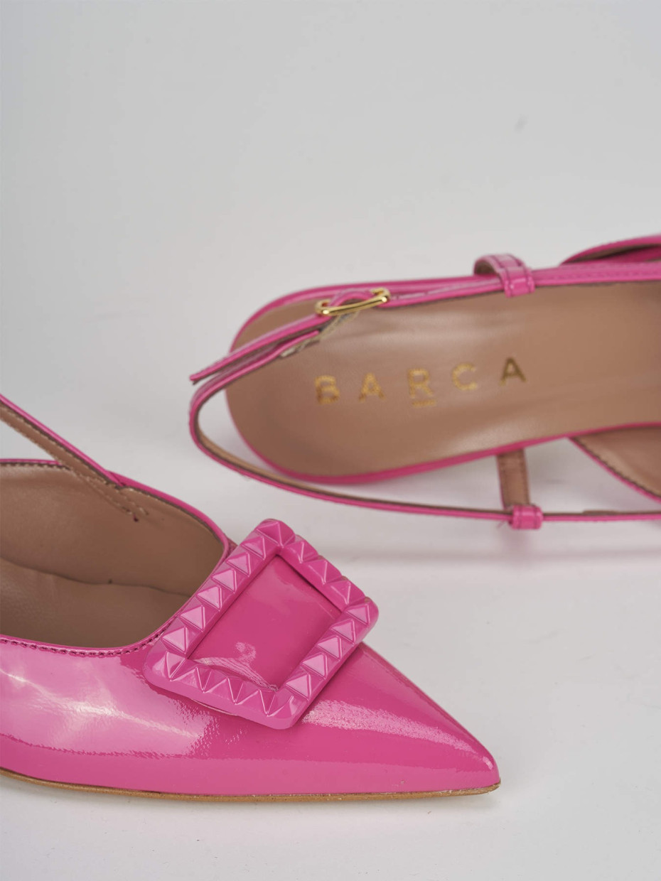 Décolleté e slingback tacco 5cm vernice rosa