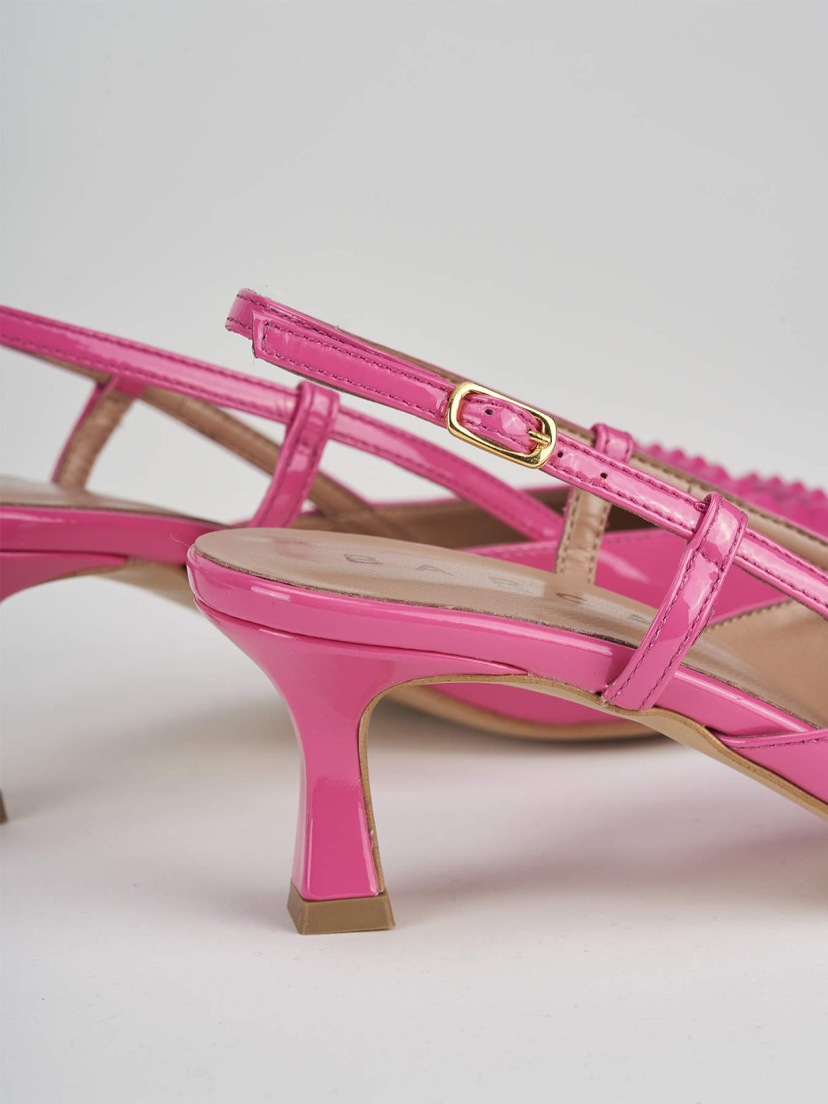 Décolleté e slingback tacco 5cm vernice rosa