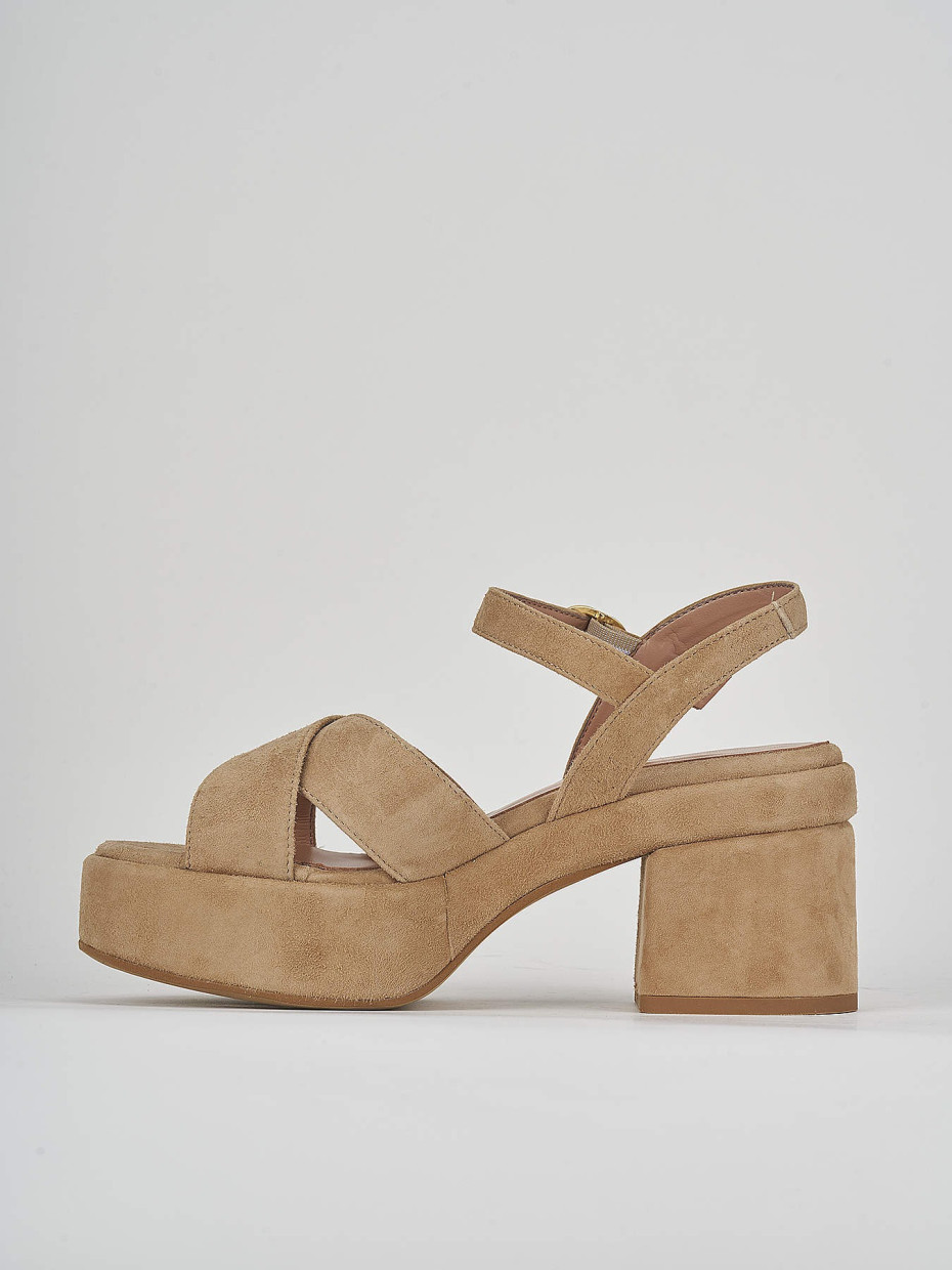 Beige suede block heel sandals sales