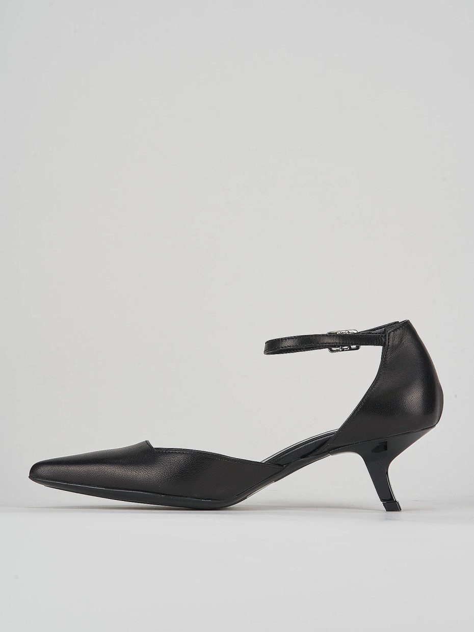 Bebè tacco 3 cm nero pelle
