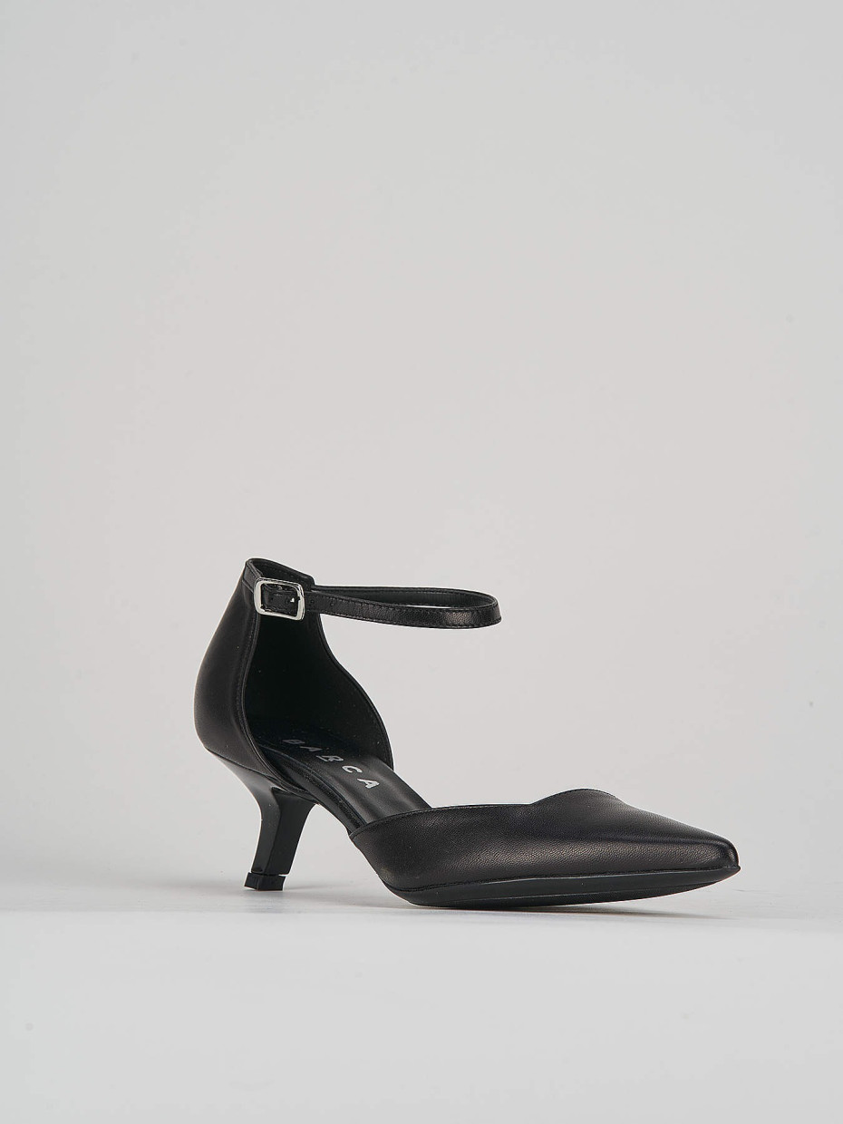 Bebè tacco 3 cm nero pelle