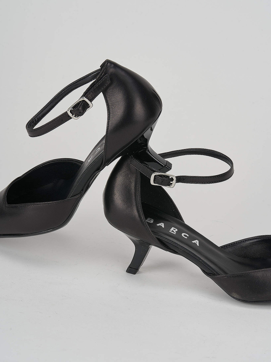 Bebè tacco 3 cm nero pelle
