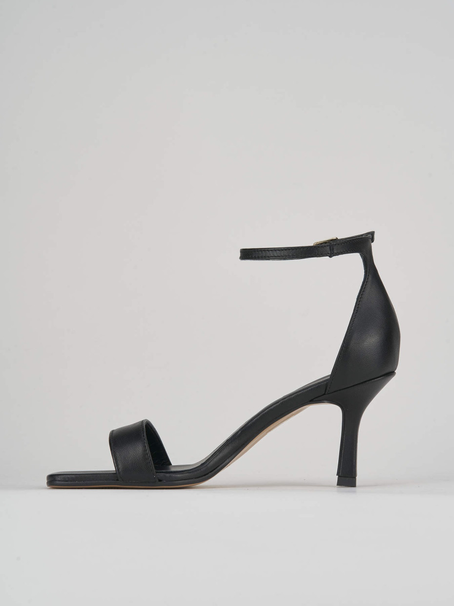 Sandali tacco 6cm pelle nero