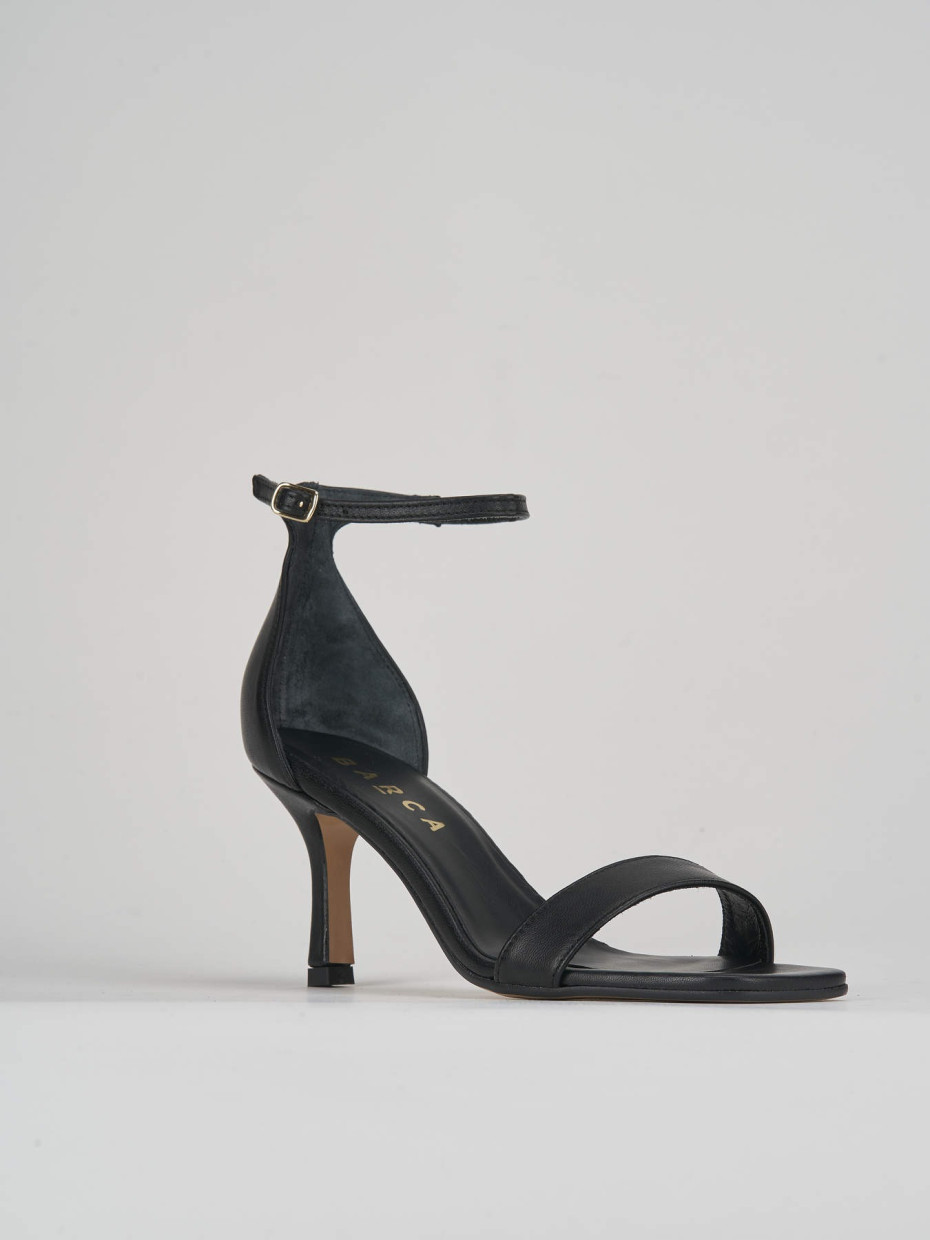 Sandali tacco 6cm pelle nero