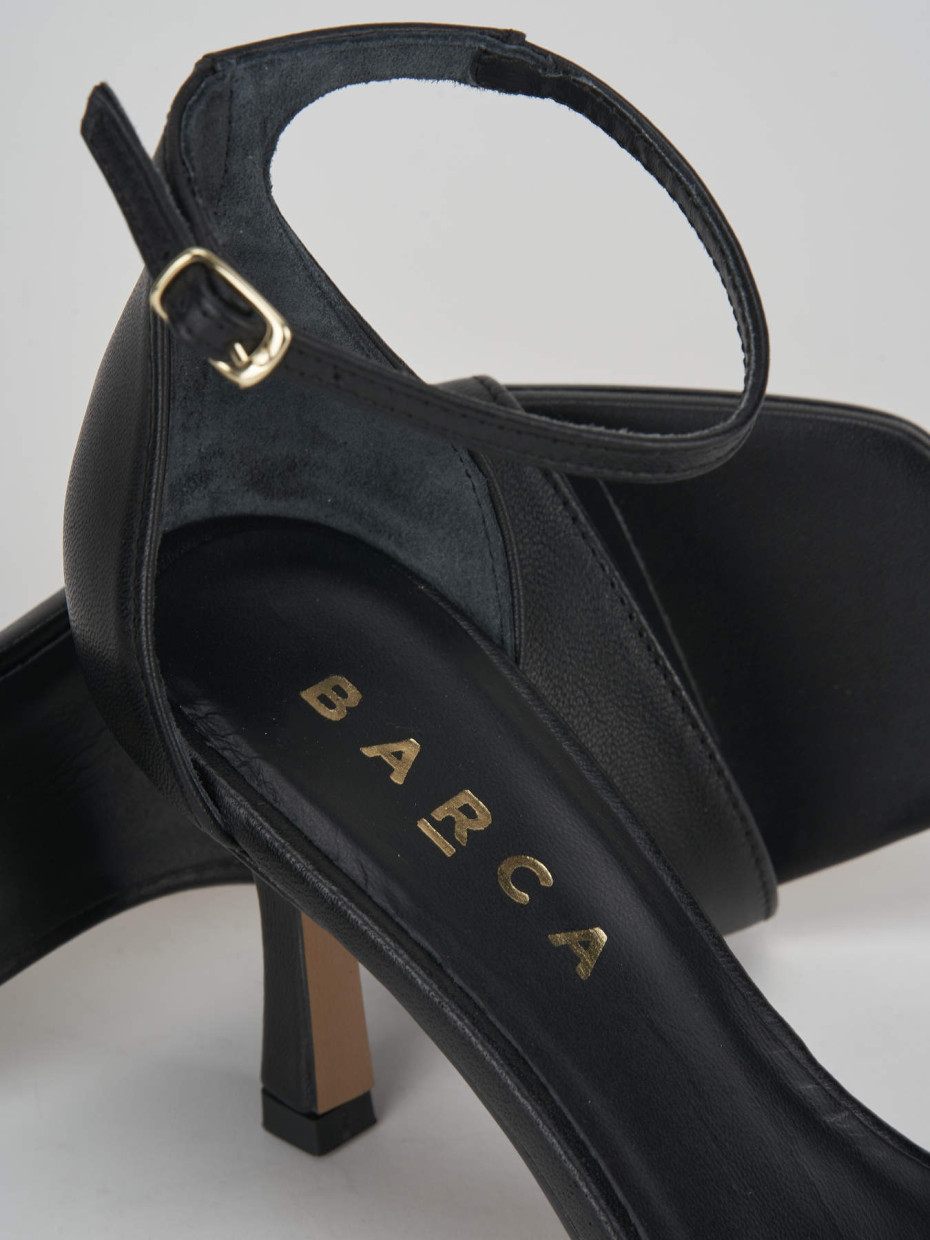 Sandali tacco 6cm pelle nero