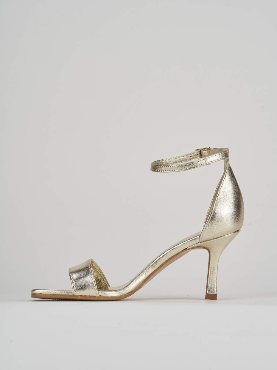 Sandali tacco 6cm pelle oro