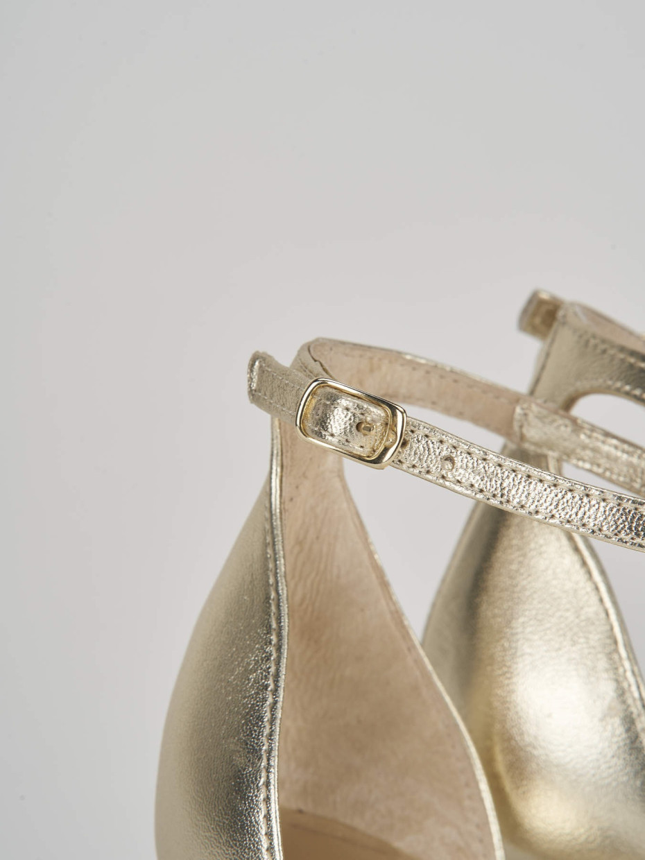 Sandali tacco 6cm pelle oro