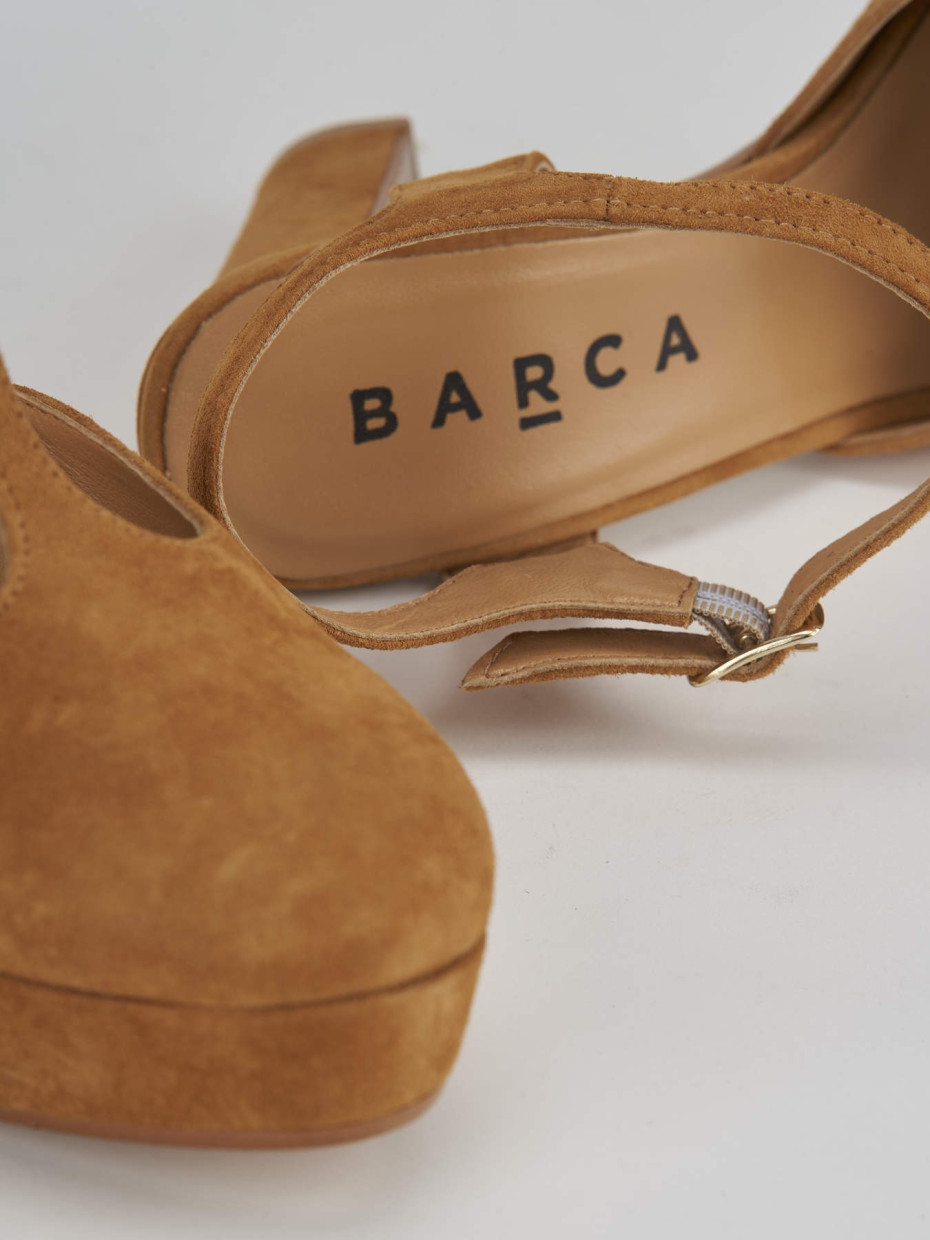 Pumps woman heel 11 cm brown suede Barca Stores