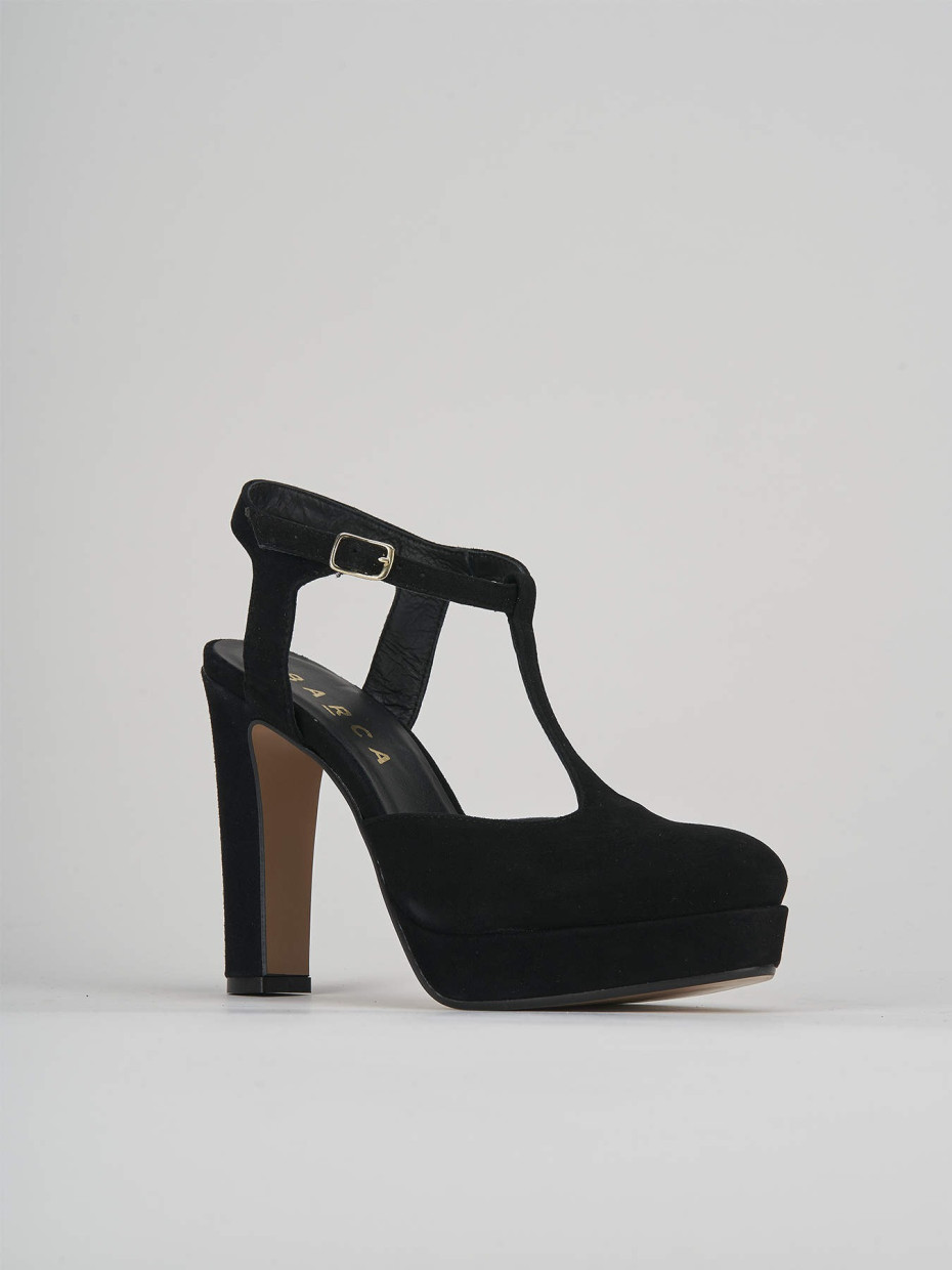 Décolleté e slingback tacco 11cm camoscio nero