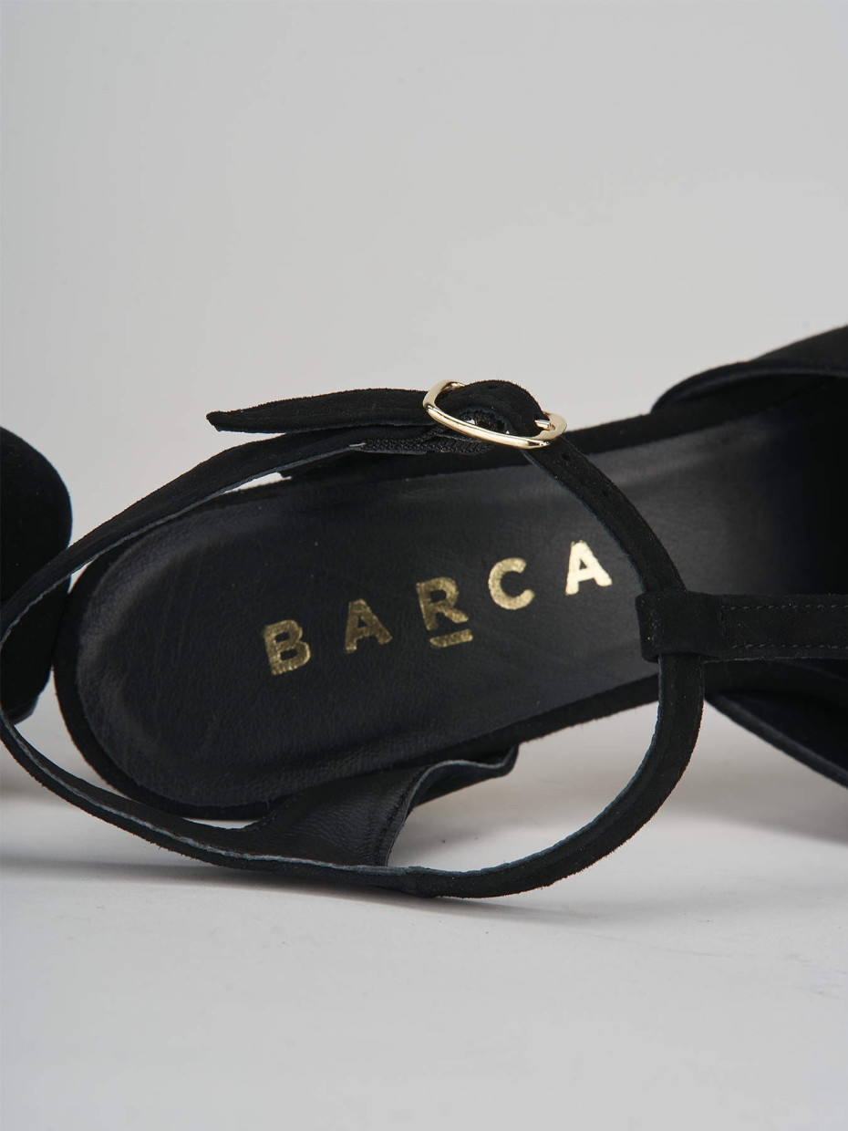 Décolleté e slingback tacco 11cm camoscio nero