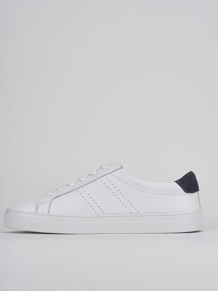 Sneakers heel 1 cm white leather