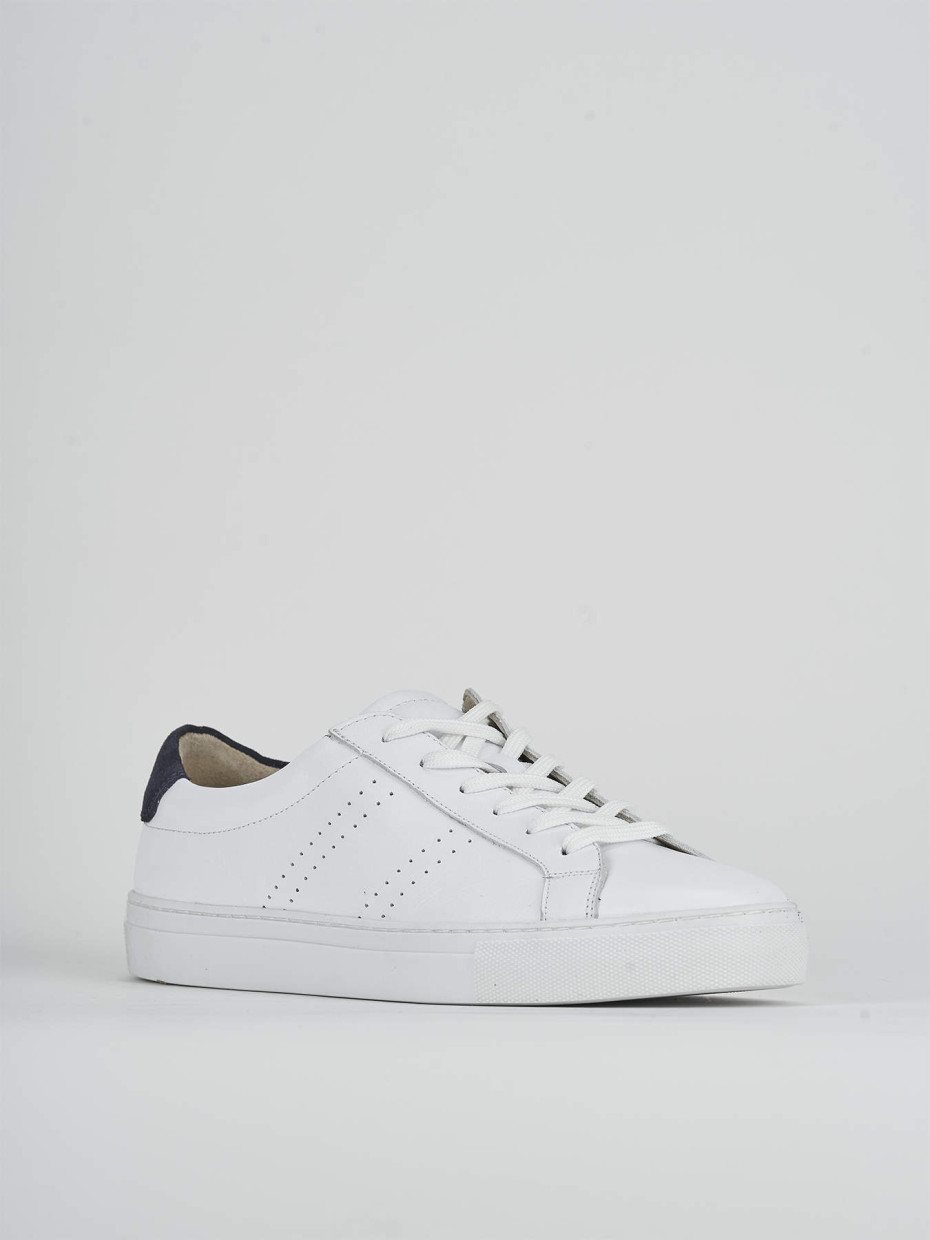 Sneakers tacco 1cm pelle bianco