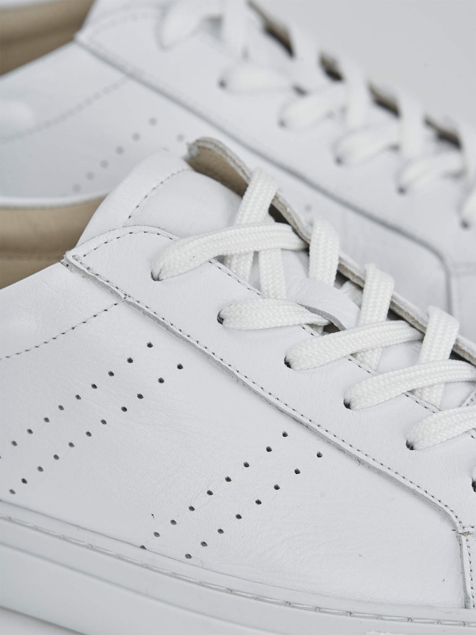 Sneakers man heel 1 cm white leather Barca Stores