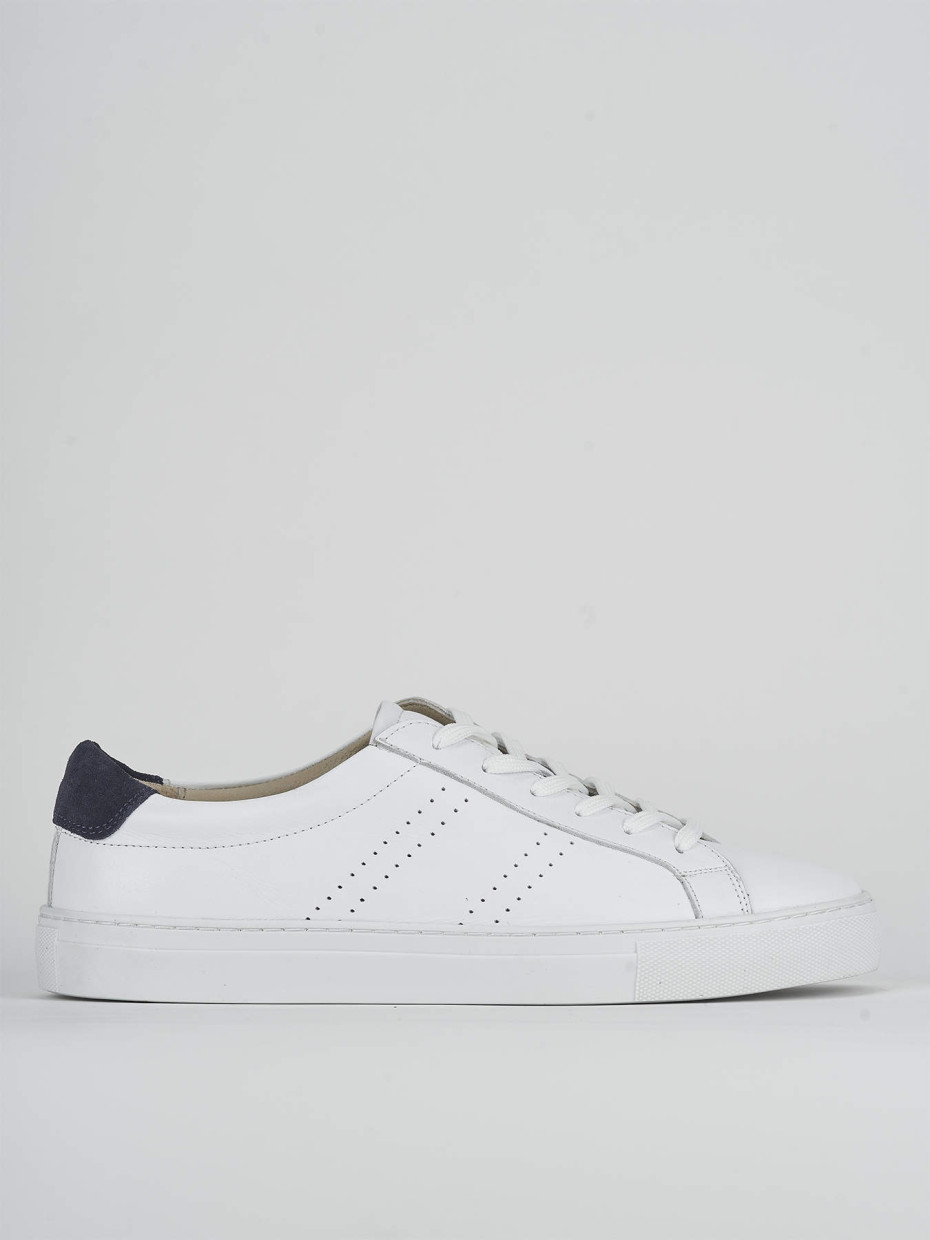 Sneakers tacco 1cm pelle bianco