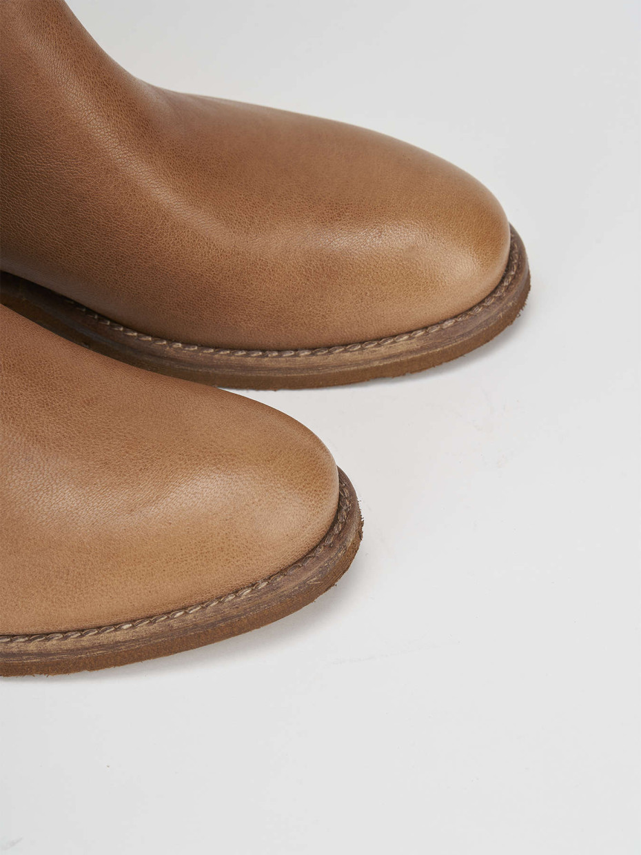 Low heel boots woman heel 1 cm brown leather Barca Stores