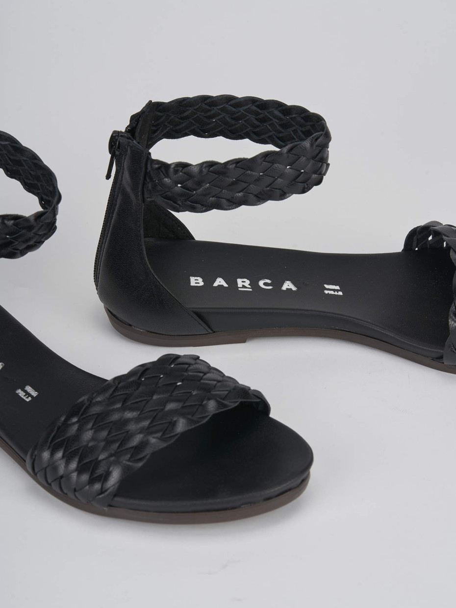 Sandalo tacco 2 cm nero pelle