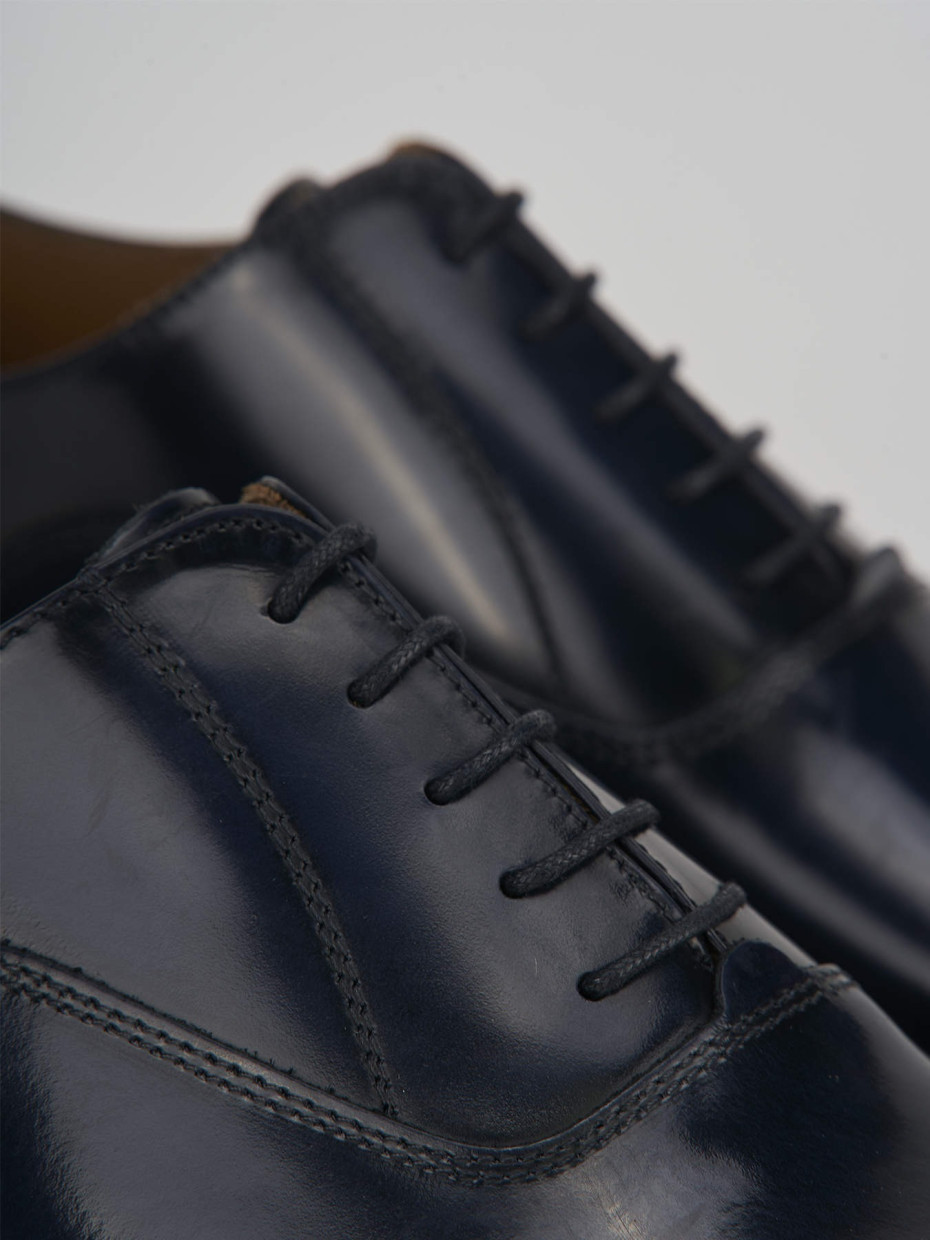 Lace-up shoes blu leather