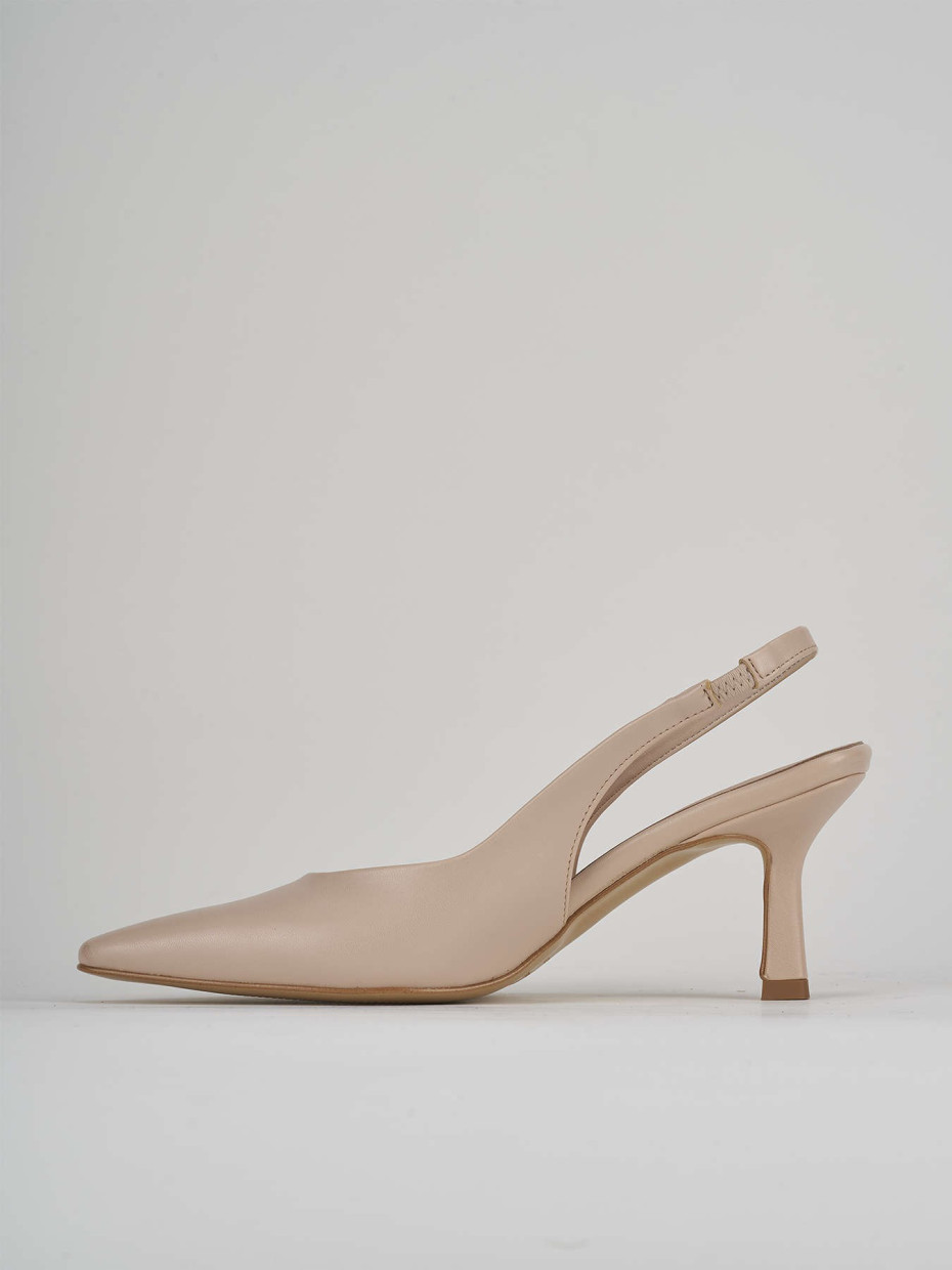 Pumps heel 7 cm beige leather