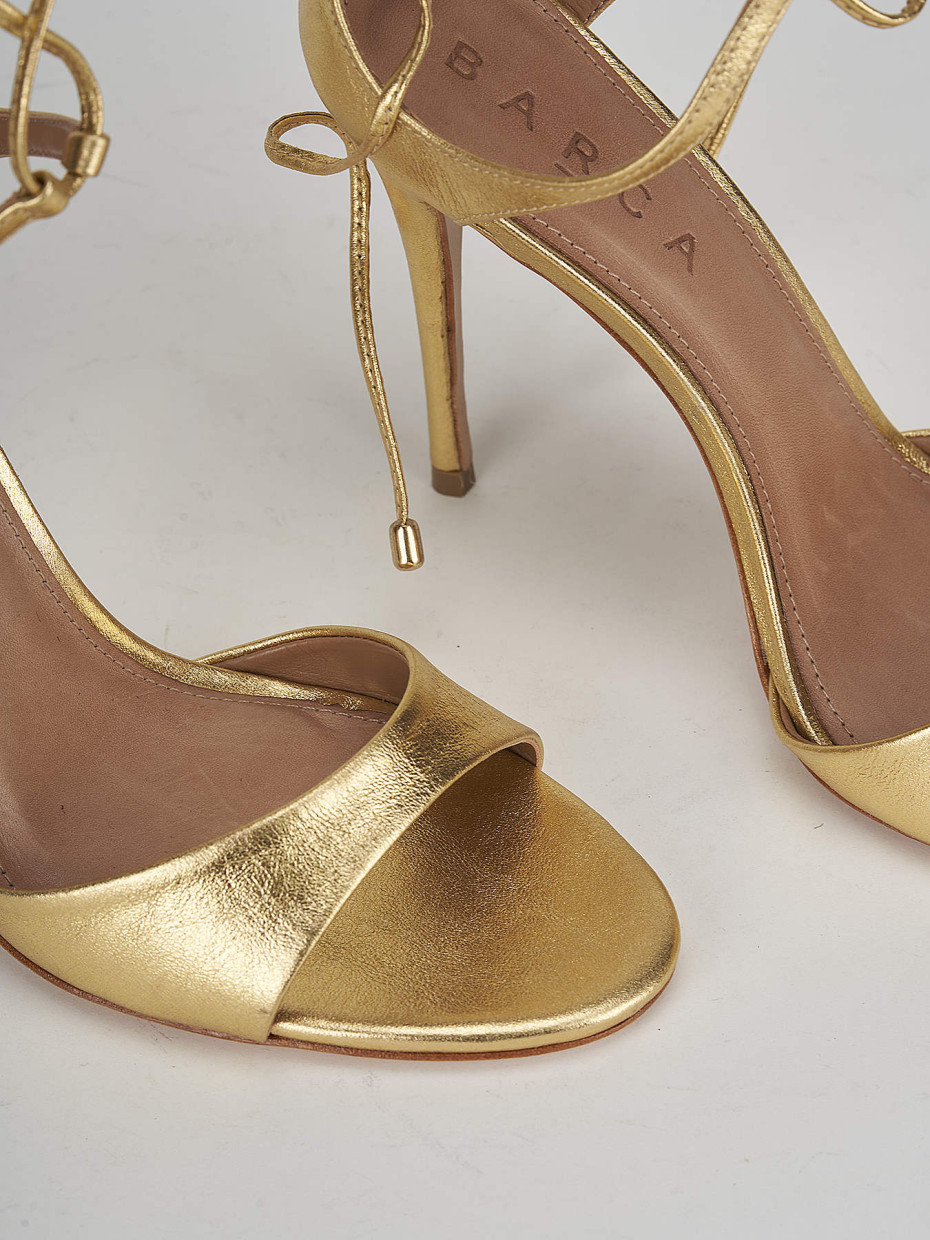 High heel sandals heel 11 cm gold leather