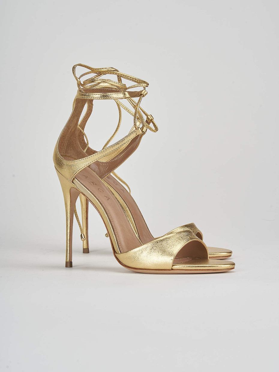 High heel sandals heel 11 cm gold leather