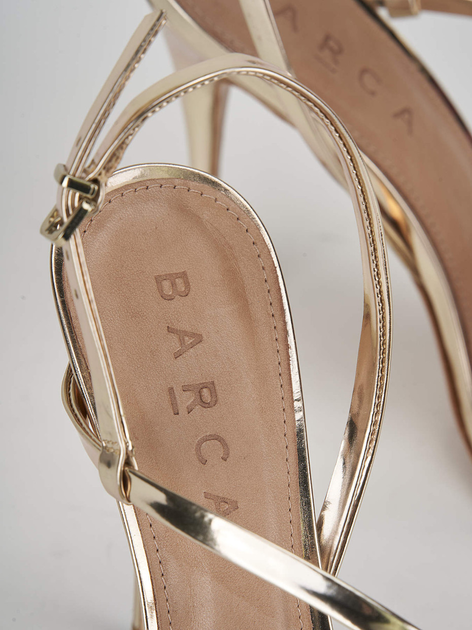 High heel sandals woman heel 11 cm gold patent Barca Stores